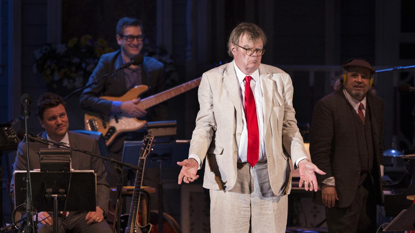 Garrison Keillor delivers his last performance as host of his long-running radio show, "A Prairie Home Companion," at the Hollywood Bowl.