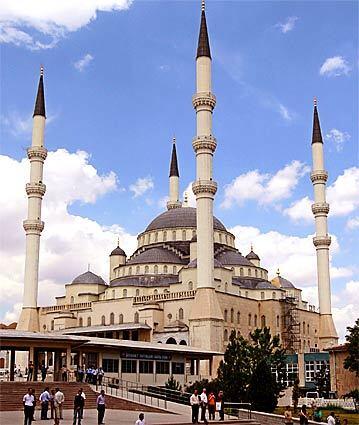 The Kocatepe Mosque in Ankara, Turkey.