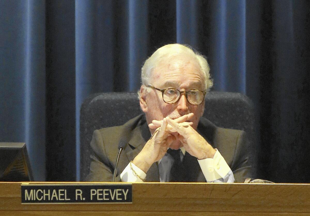 A handful of emails revealed that then-PUC President Michael Peevey, above in December, had a beef about the size of his monthly bill in 2011: It had more than doubled after a wireless meter was installed.