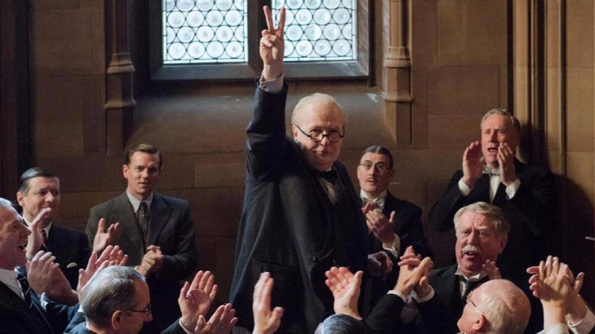 Gary Oldman steps into the imposing persona of Winston Churchill in this period drama "Darkest Hour."