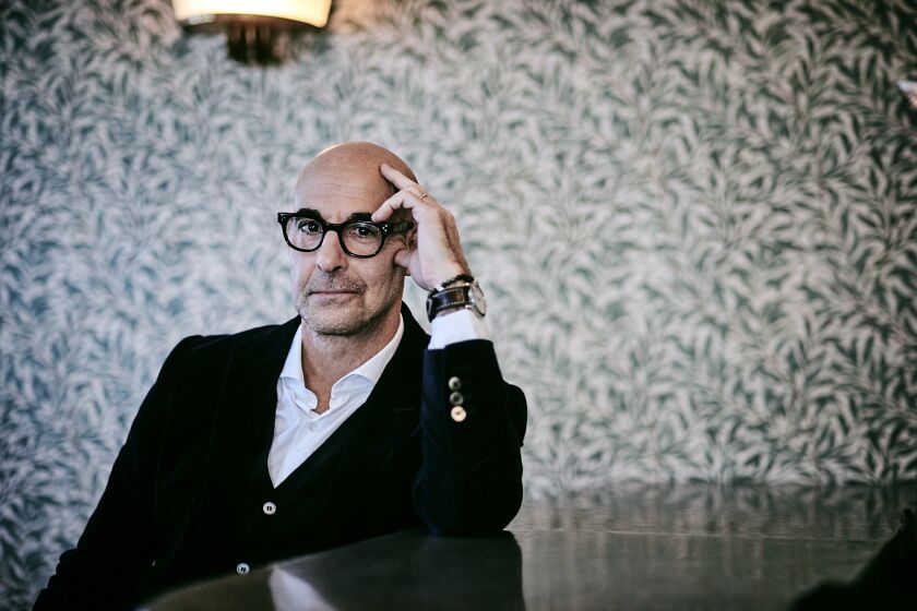 LONDON, United Kingdom, December 7, 2020: Portrait of actor Stanley Tucci for his emotional role in "Supernova " as one half of a gay couple who is suffering early onset dementia. Photographed at the Olympic Studios on December 7, 2020. CREDIT: Christopher L Proctor / For The Times