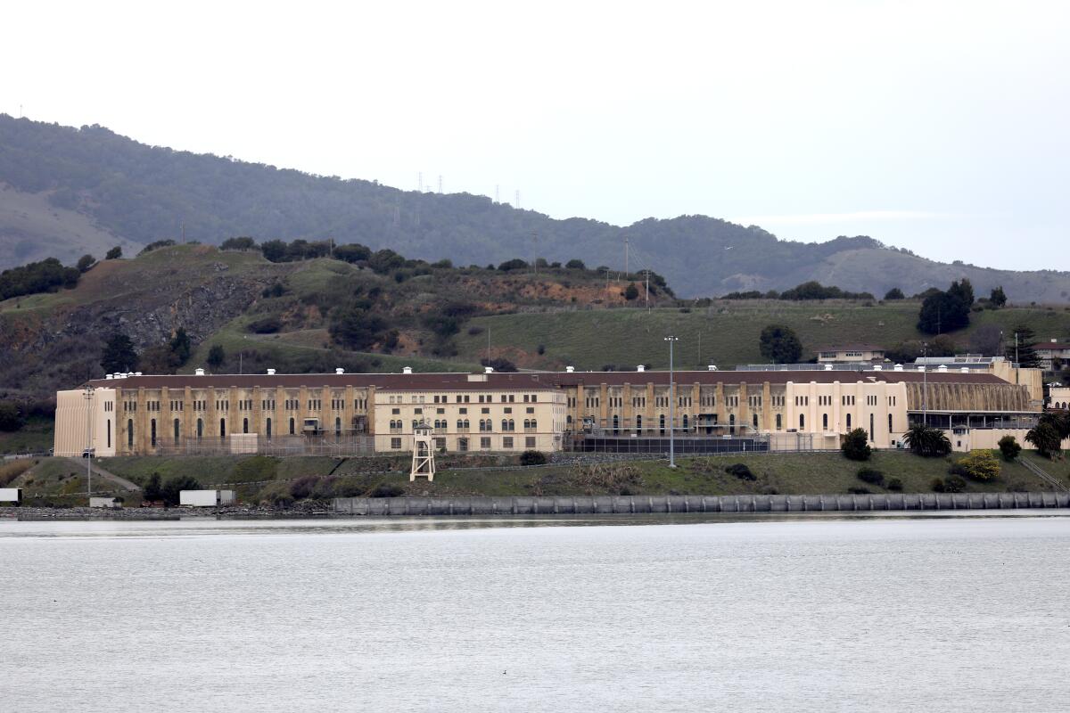 San Quentin prison facility against the mountains