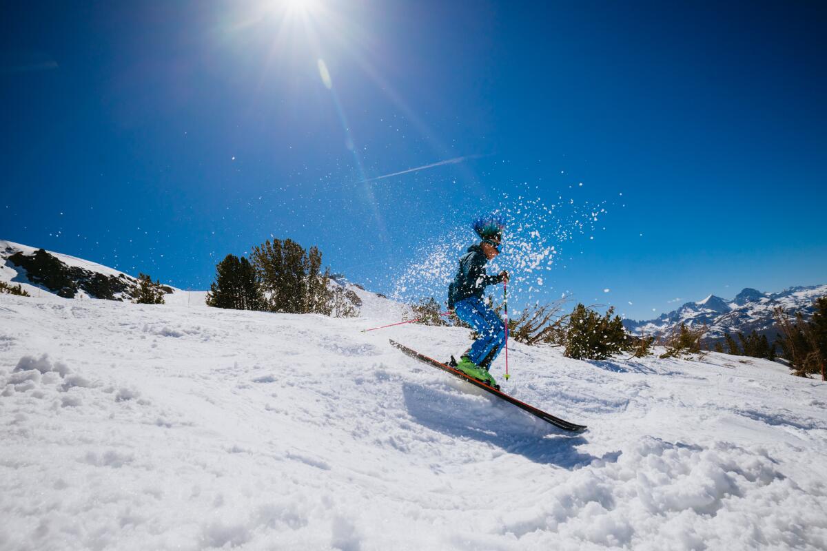 A skier on Mammoth Mountain.