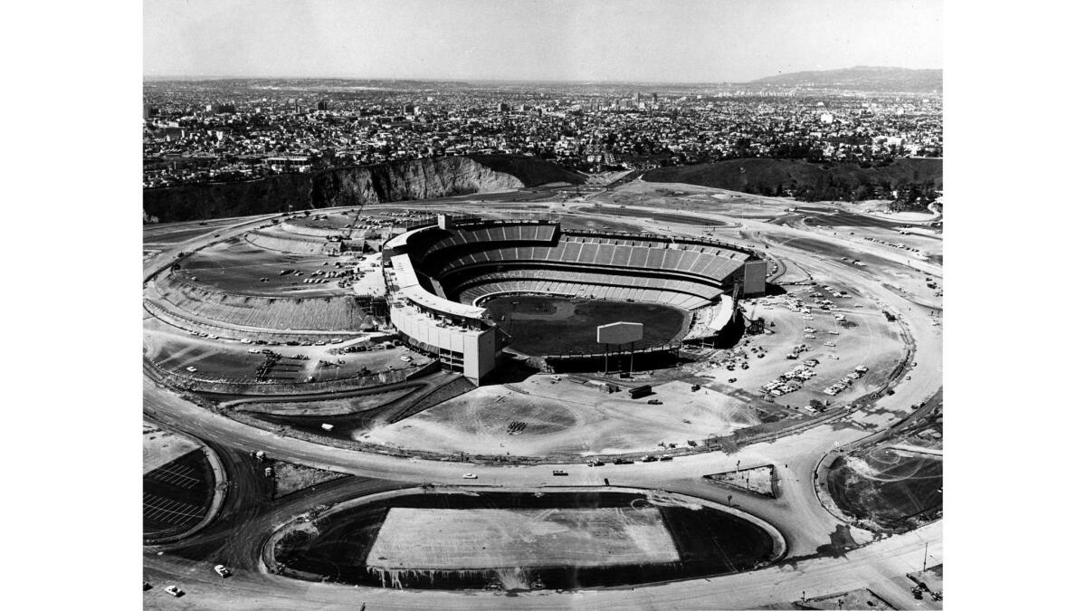 March 24, 1962: An aerial photo of the nearly completed stadium.