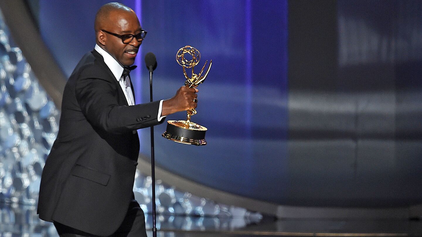 Courtney B. Vance accepts the award for lead actor in a limited series or movie for "The People vs. O.J. Simpson."
