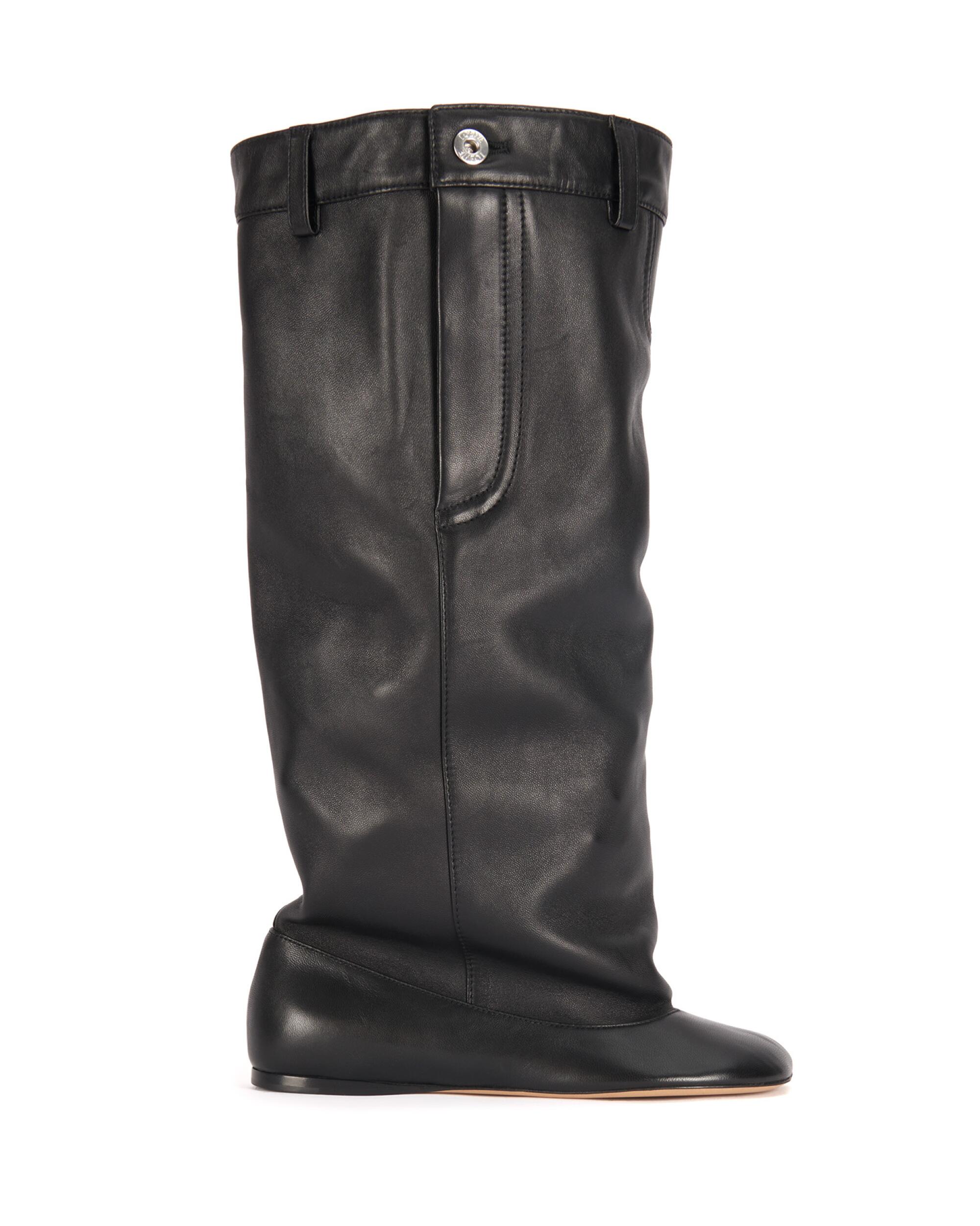 Slouchy black boot seen from the side