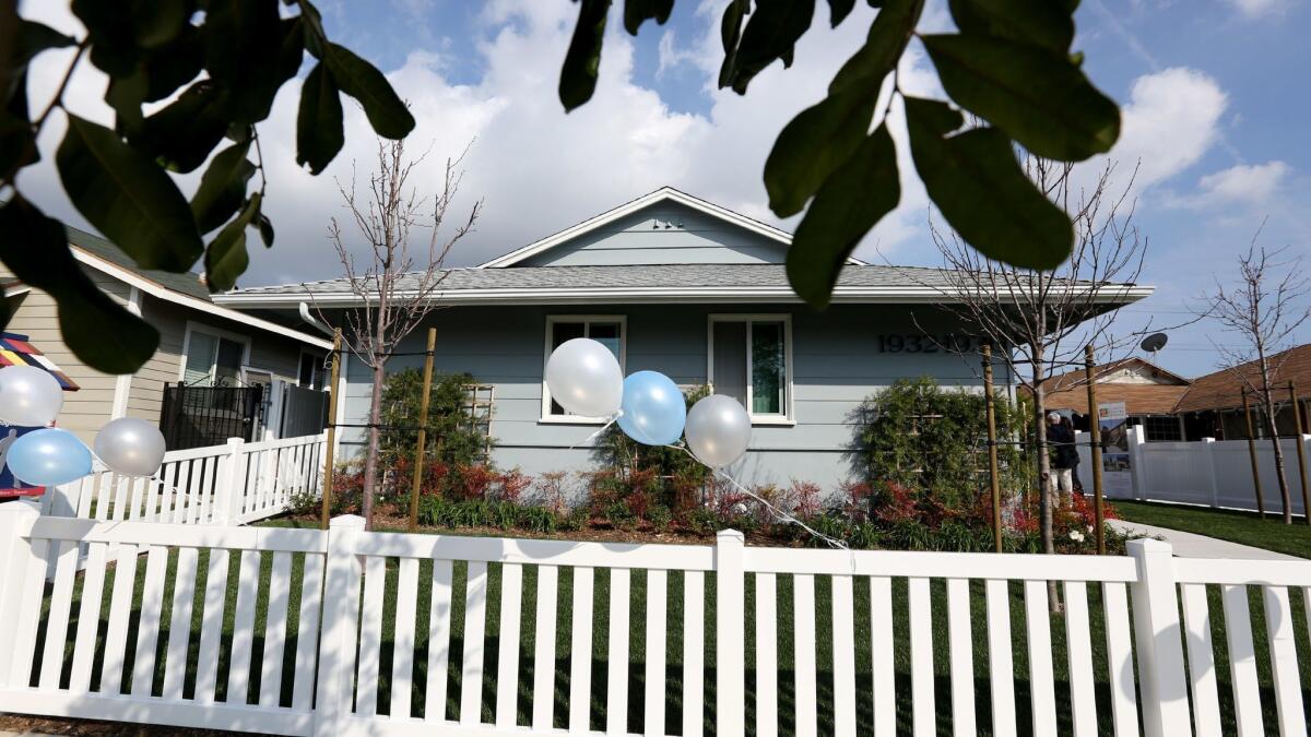 The city of Burbank, Burbank Housing Corp. and Family Promise of the Verdugos rehabilitated a three-unit property to be used as transitional housing for homeless families on the 1900 block of Ontario Street in Burbank, photographed on Thursday, Feb. 28, 2019.