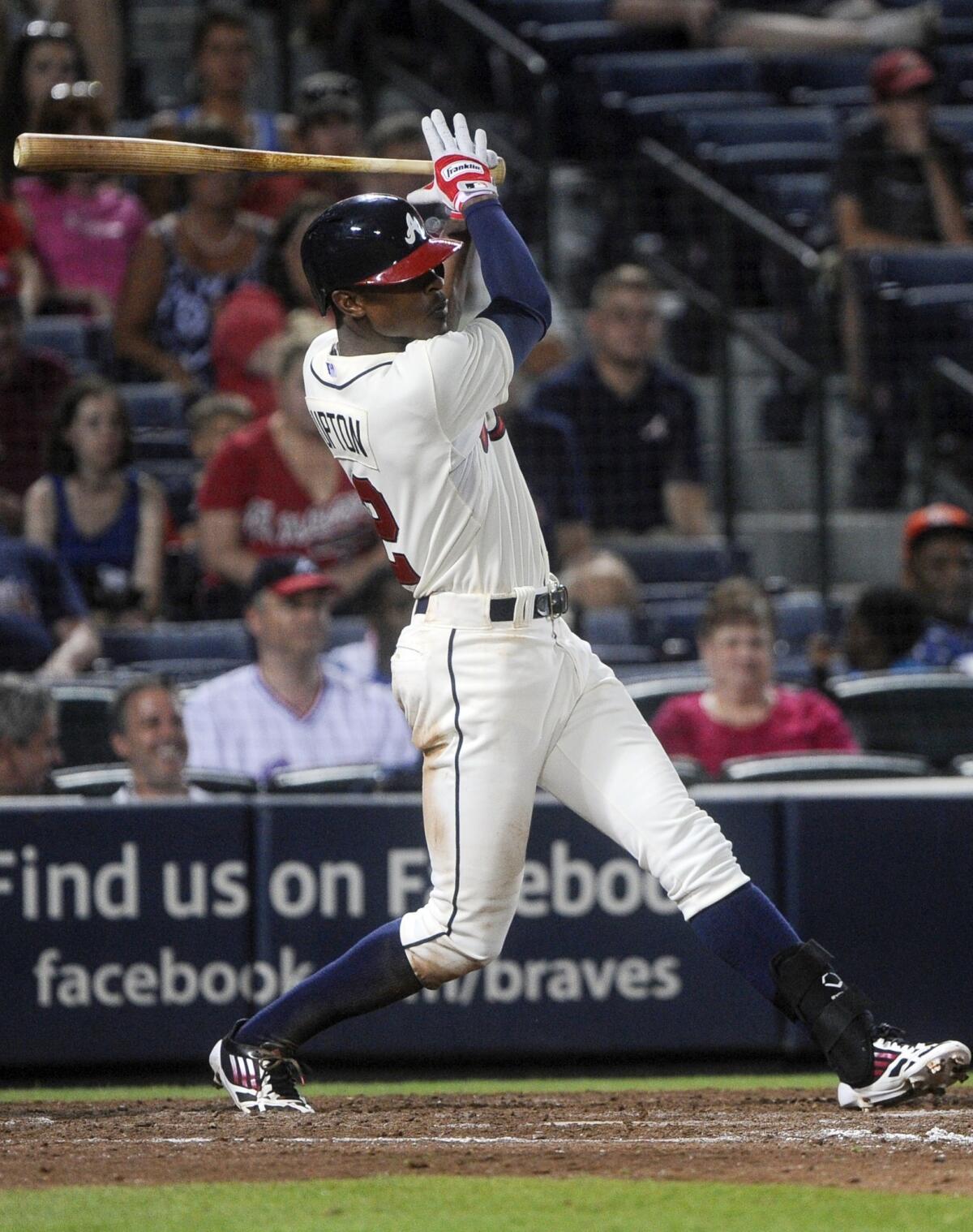 Atlanta Braves outfielder B.J. Upton has struggled mightily at the plate since joining the team.