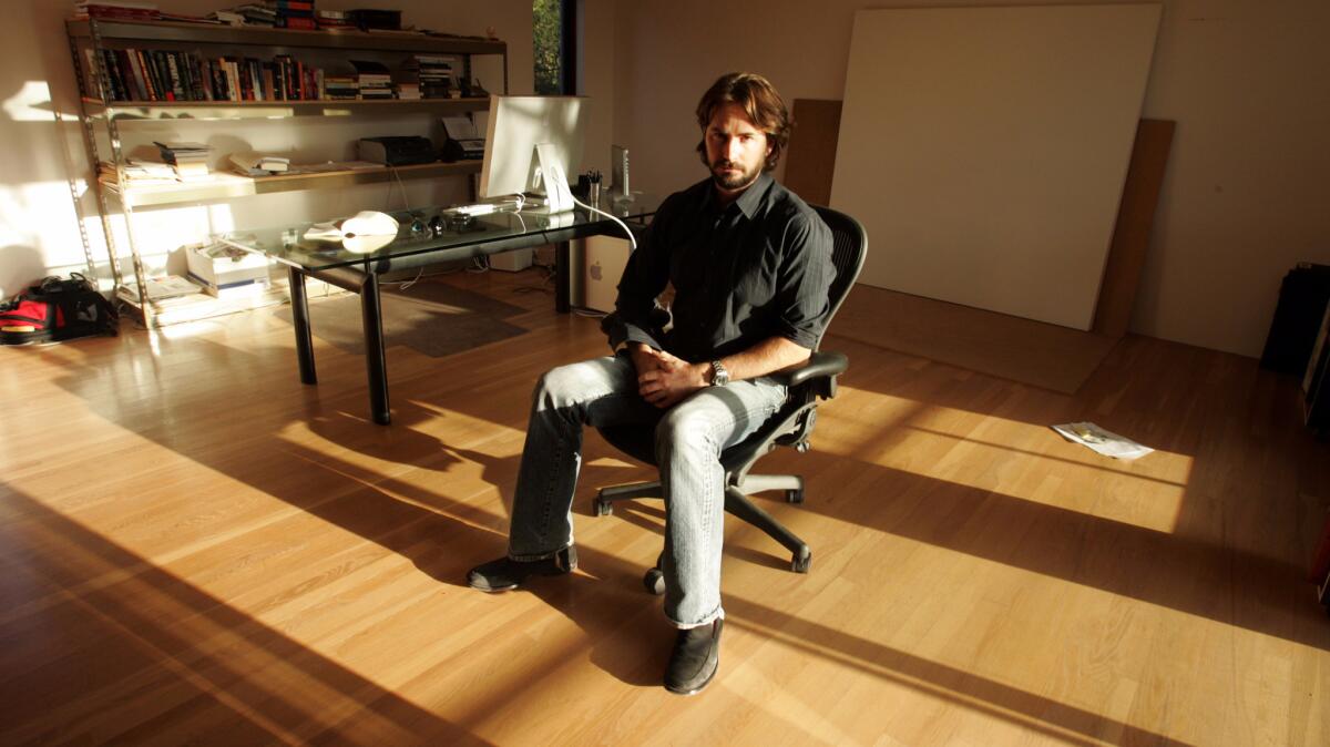 Mark Boal in his Los Angeles homes on Oct. 7, 2009. Boal filed a complaint Wednesday in a Los Angeles federal court to block a subpoena of his interviews with Bowe Bergdahl.
