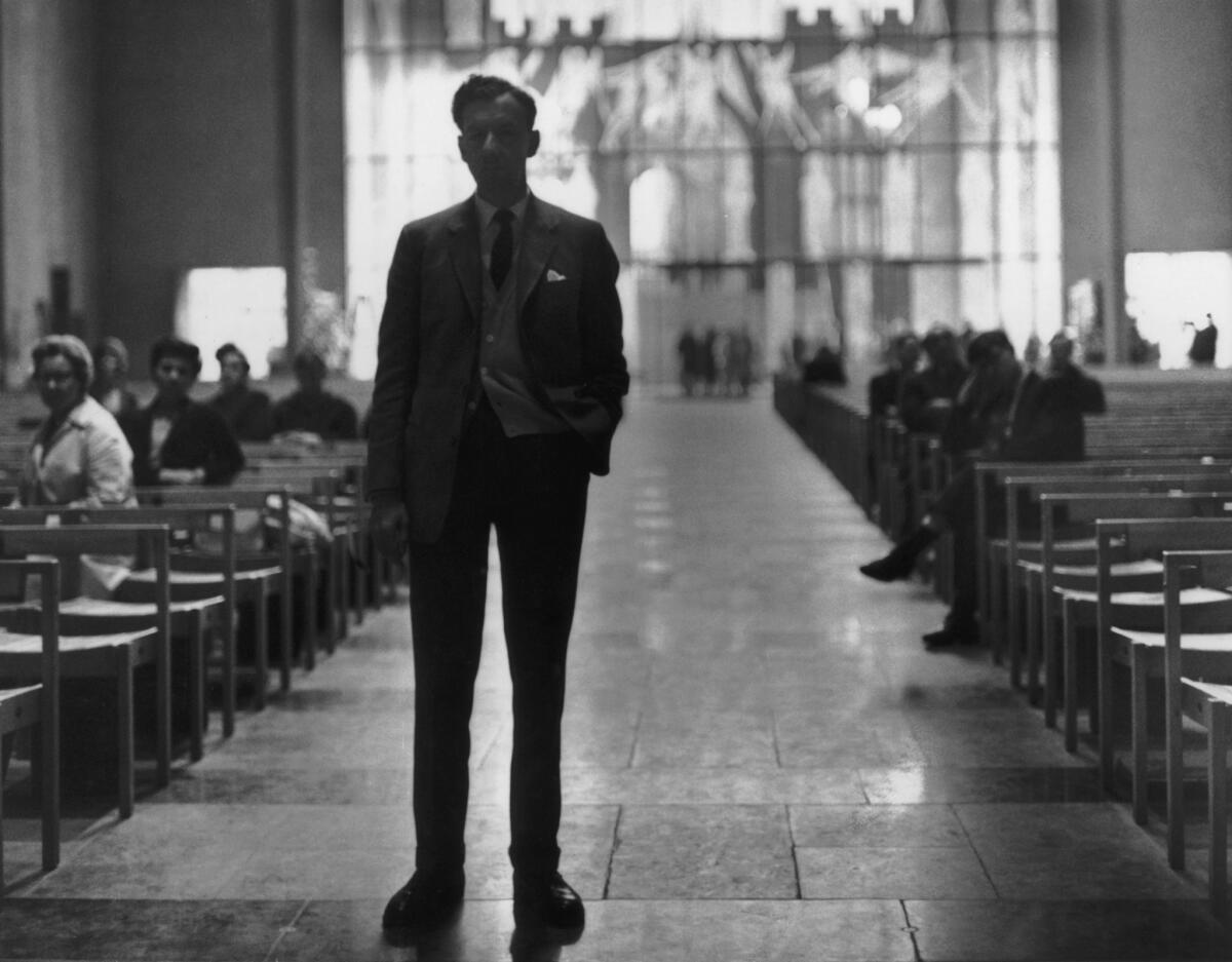 Benjamin Britten during "War Requiem" rehearsals in 1962 in Coventry Cathedral. James Conlon will conduct the work Sunday and Monday to mark the composer's 100th birthday.