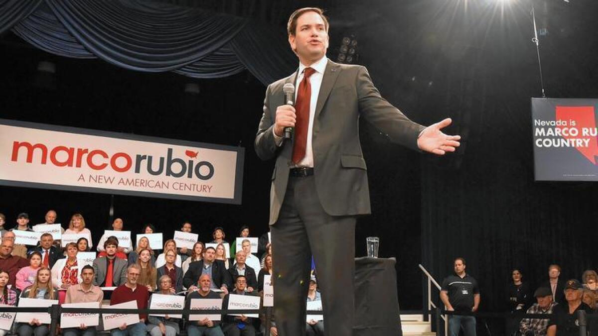 Marco Rubio on the 2016 campaign trail in Las Vegas.