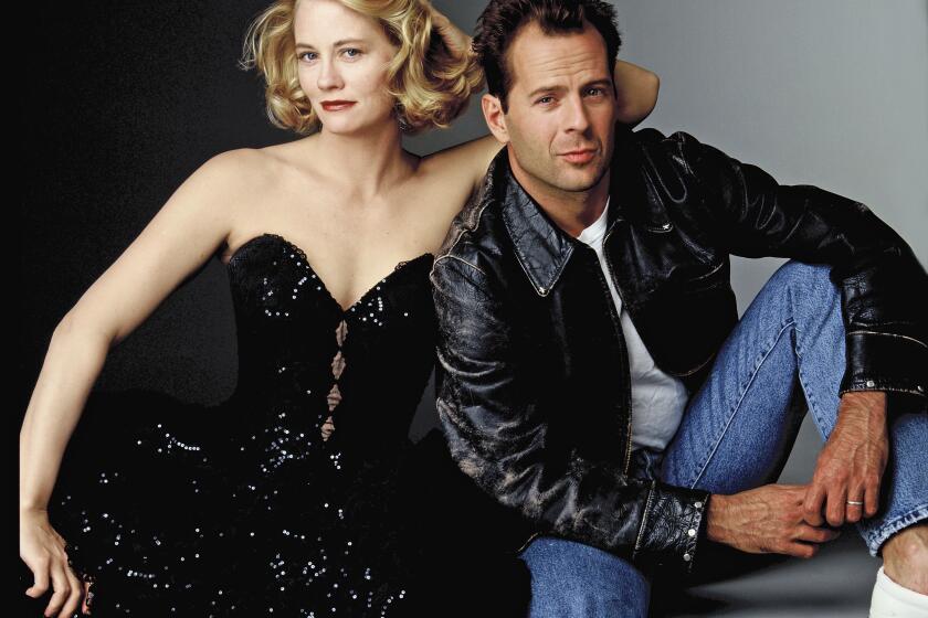 UNITED STATES - DECEMBER 10: MOONLIGHTING - Gallery - Season Five - 12/10/1988, Cybill Shepherd (Maddie), Bruce Willis (David) , (Photo by ABC Photo Archives/Disney General Entertainment Content via Getty Images)