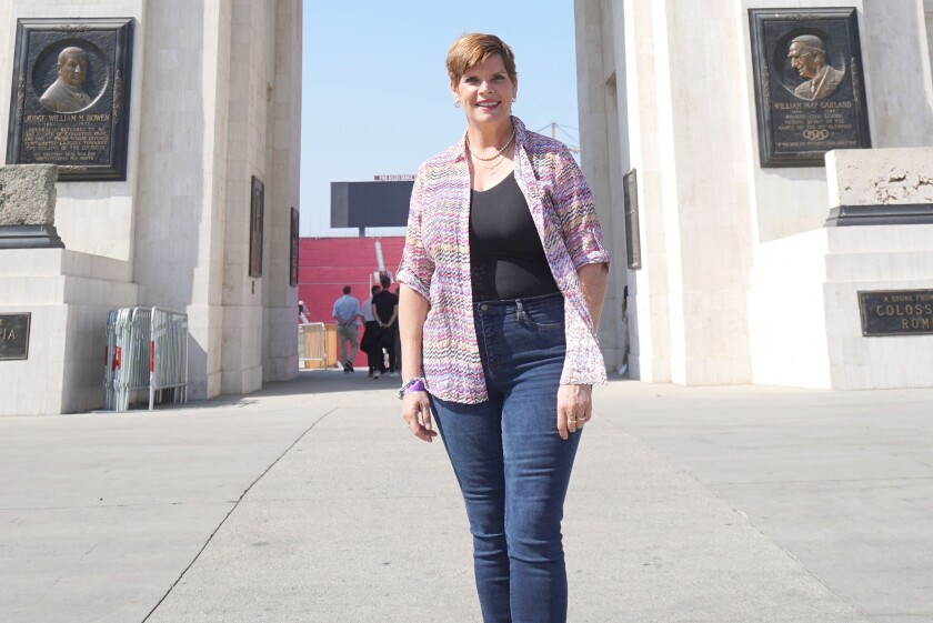 Nicole Hoevertsz, chairwoman of the International Olympic Committee's coordination committee, which will oversee L.A.'s preparation for the 2028 Olympics. She is a former synchronized swimmer who competed for Aruba in the 1984 Games.