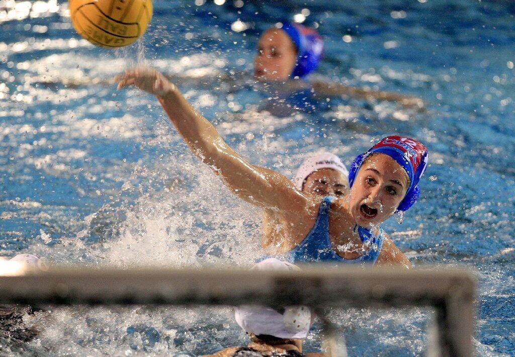 Corona del Mar High's Maddie Musselman shoots against Newport Harbor in the Battle of the Bay match on Friday.