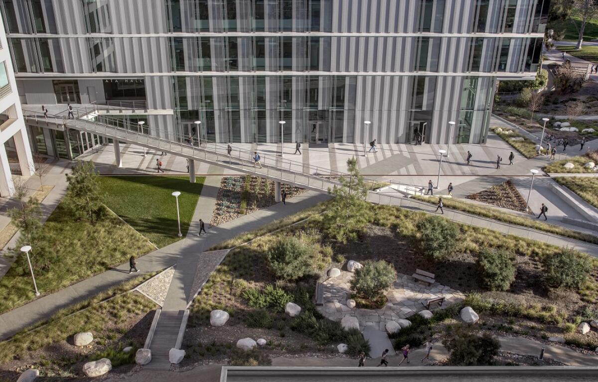 The UCSD Tata Hall for the Sciences is the Orchid winner for landscape architecture.