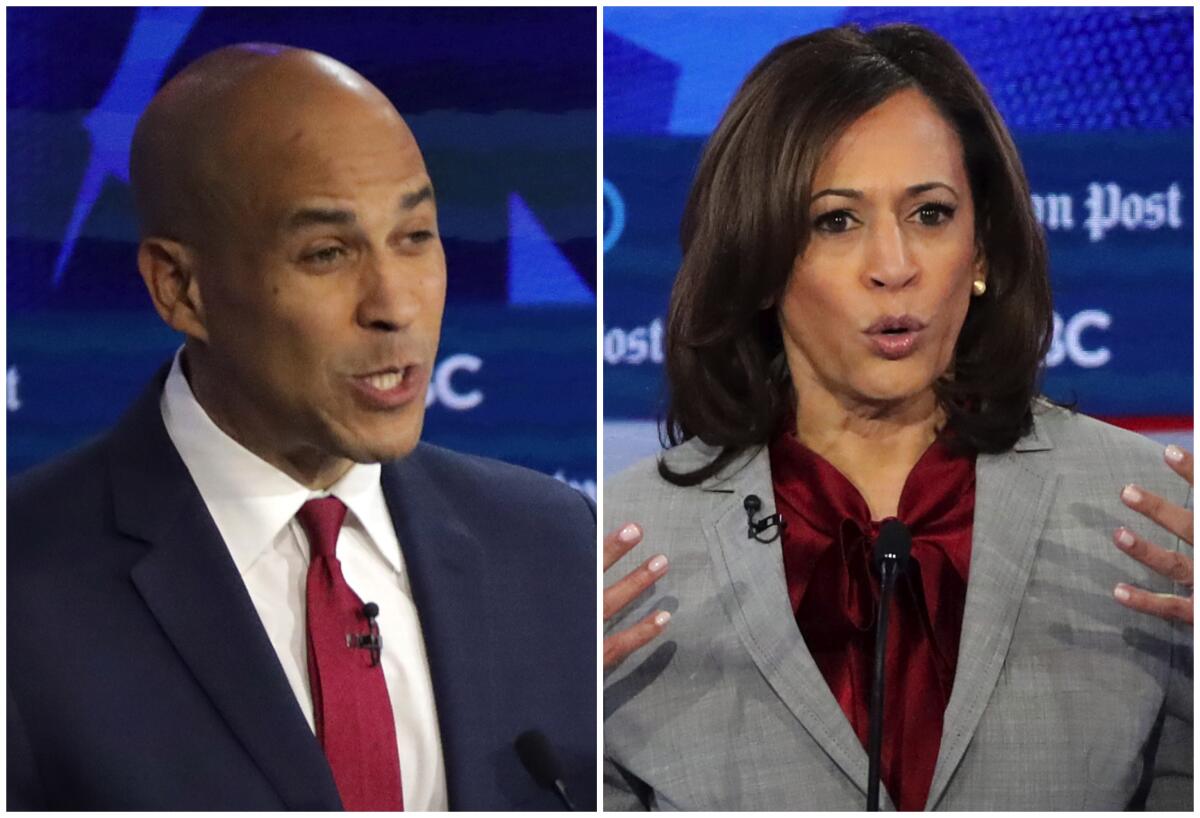 Sens. Cory Booker and Kamala Harris