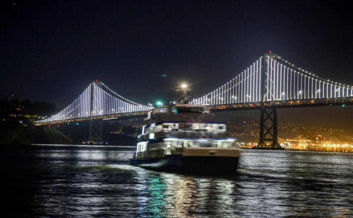 San Francisco's Bay Bridge and a ferry