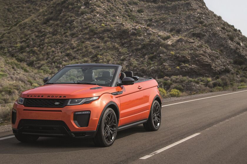 The new 2016 Range Rover Evoque Convertible features a 240-hp turbocharged four-cylinder engine mated to a nine-speed automatic transmission with standard four-wheel drive.