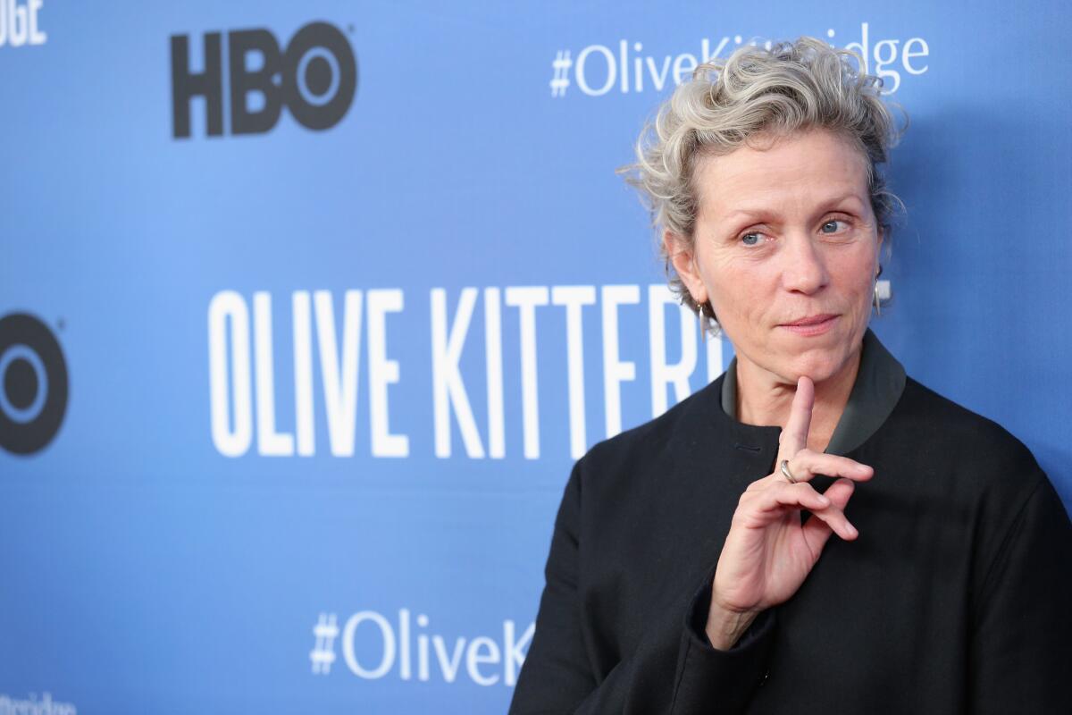 Actress and executive producer Frances McDormand at the New York premiere of "Olive Kitteridge."