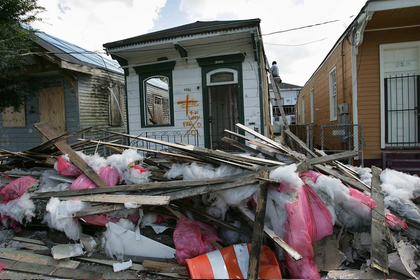 Two years after 2005's Hurricane Katrina, rebuilding progresses slowly in New Orleans' hard-hit Lower Ninth Ward.