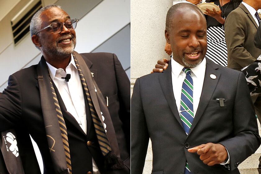 Los Angeles city councilmen Curren Price and Marqueece Harris-Dawson