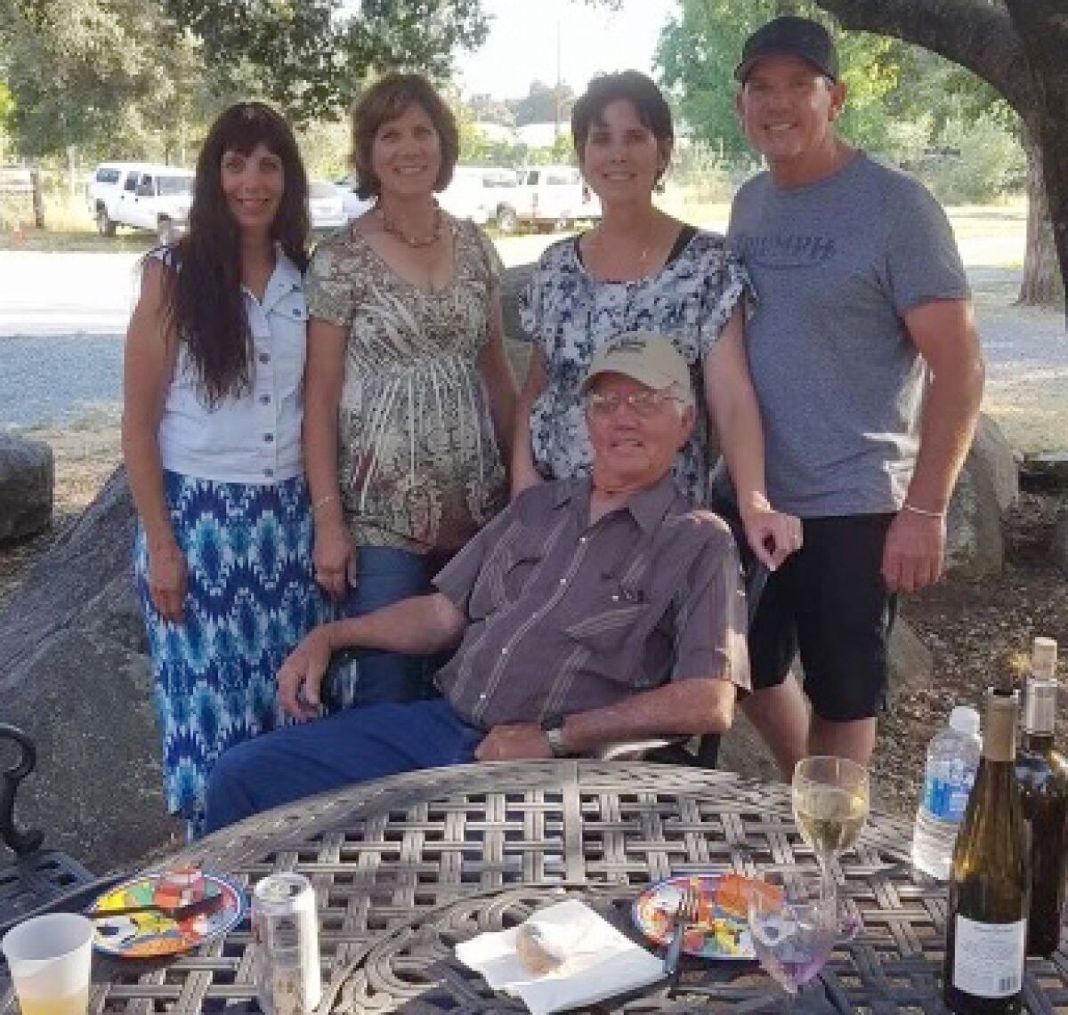 The Vedova family; from left, Suzy Loux, Vicky Bryan, Barbara Stanley, Tony Vedova and dad Jim Vedova in the front.