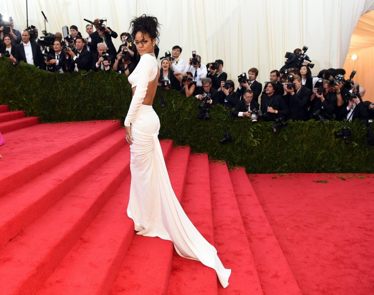 Rihanna arrives at the Costume Institute Benefit at the Metropolitan Museum of Art.