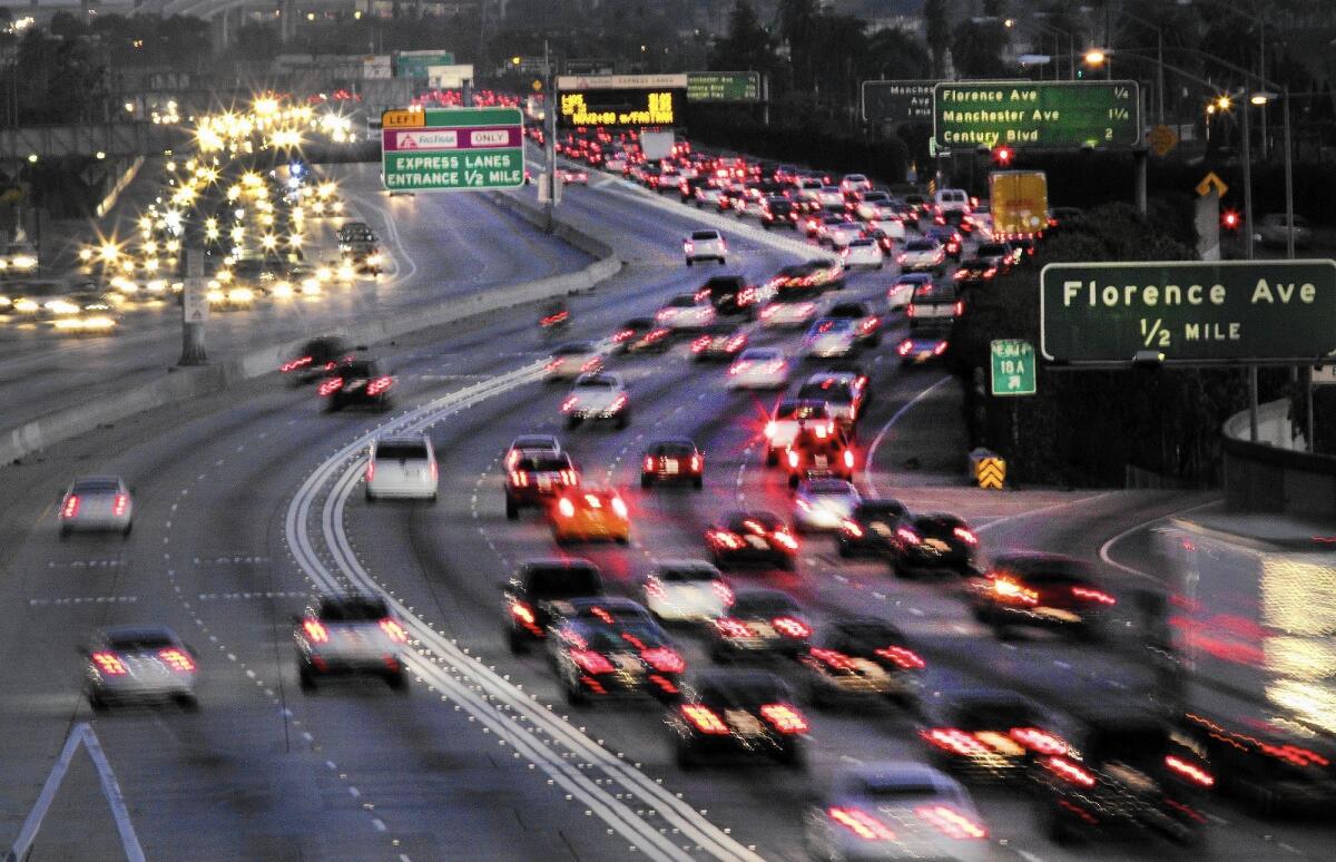 The 110 Freeway through South L.A.