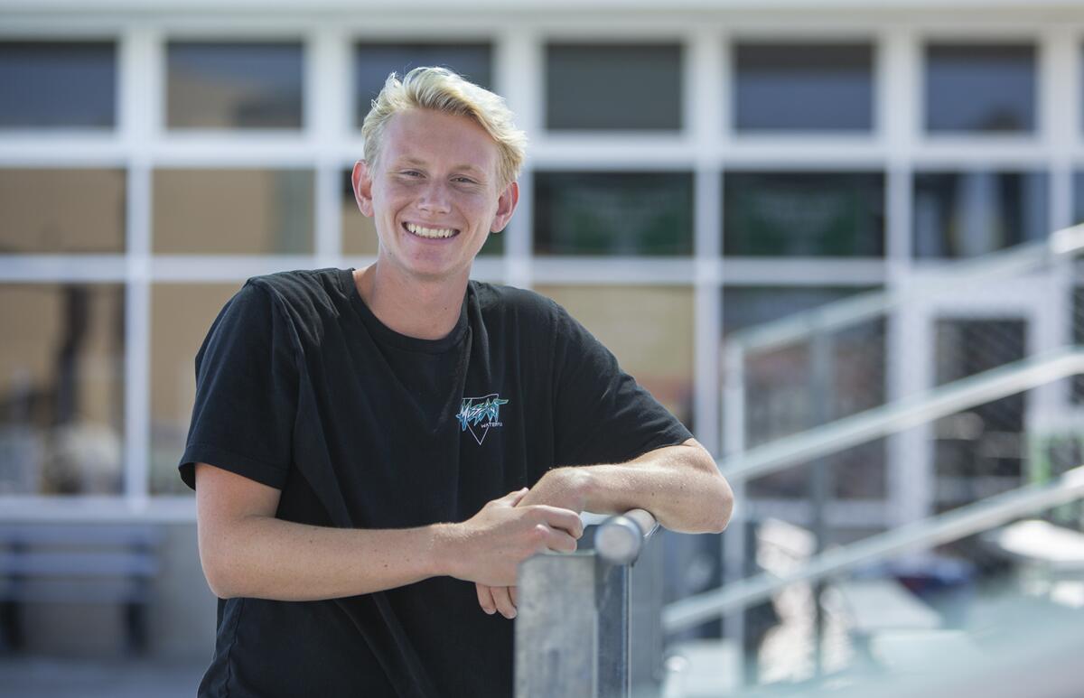 Senior goalkeeper Joey Palmblade of the Costa Mesa High boys' water polo team made 315 saves last season.