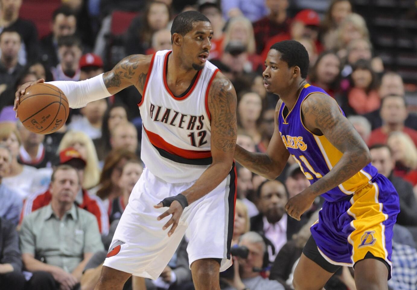 Trail Blazers forward LaMarcus Aldridge had 18 points with 12 rebounds in 28 minutes against the Lakers at Moda Center. Portland beat the Lakers, 102-86.