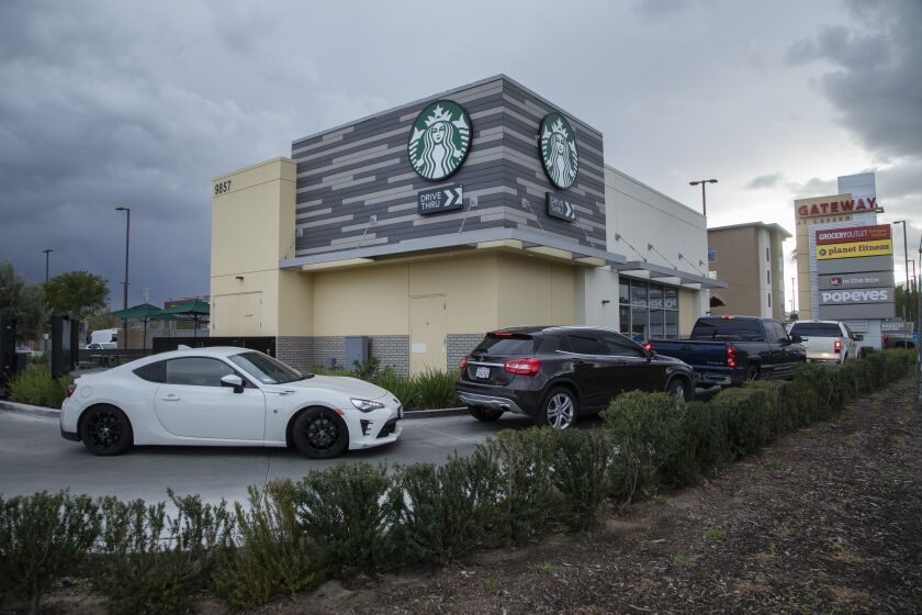 CHATSWORTH, CA - FEBRUARY 15: This Starbucks at Mason Avenue and Lassen Street in Chatsworth is the latest store to file a union petition with the National Labor Relations Board. Photographed on Tuesday, Feb. 15, 2022. (Myung J. Chun / Los Angeles Times)