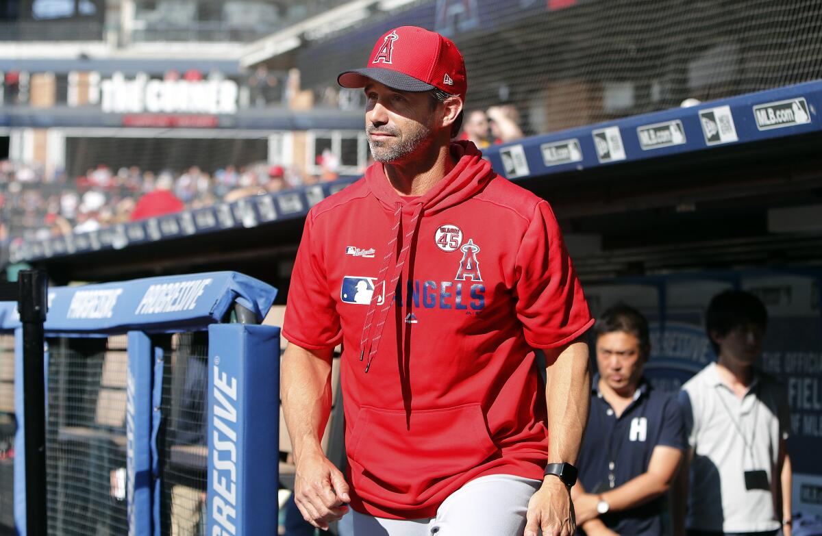 Manager Brad Ausmus was fired by the Angels one day after the end of his only season at the helm.
