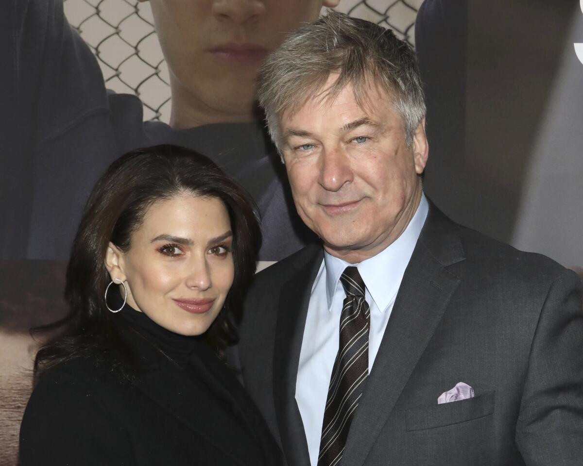 Hilaria Baldwin and actor Alec Baldwin arrive at an event