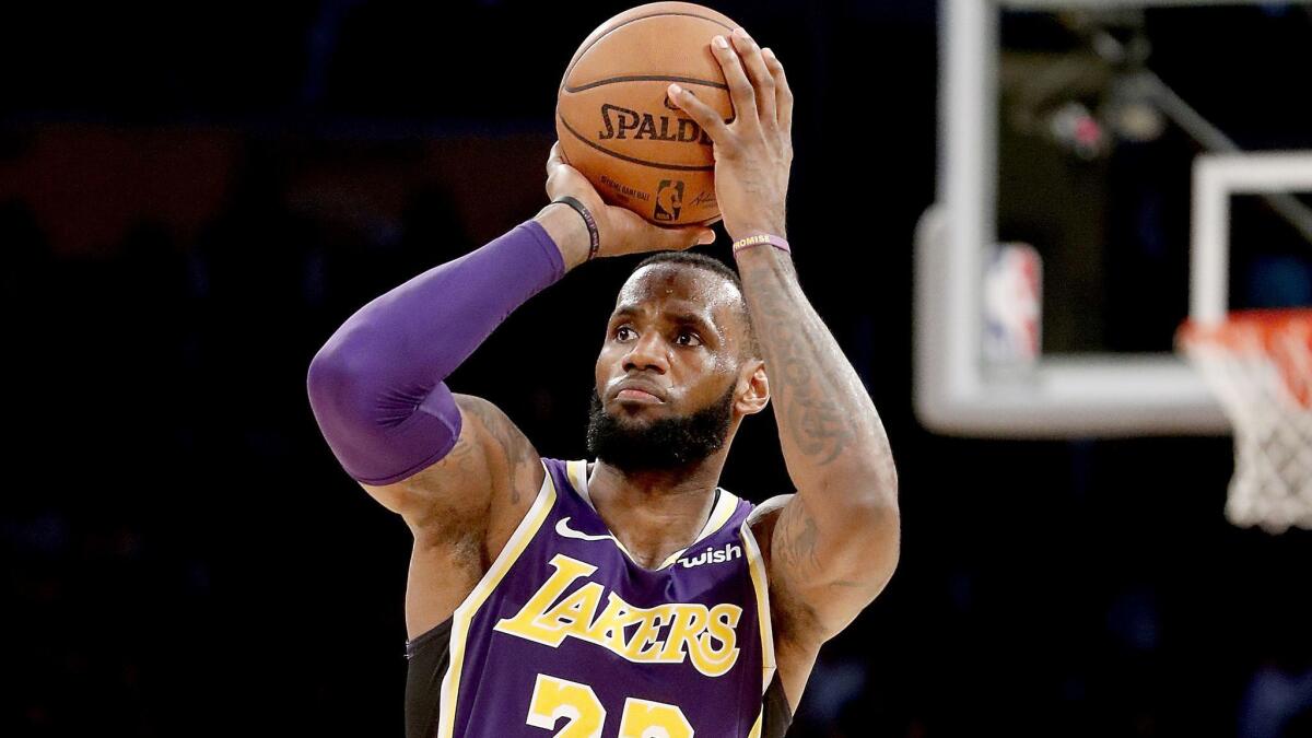 Lakers star LeBron James in action against the San Antonio Spurs on Dec. 5 at Staples Center.