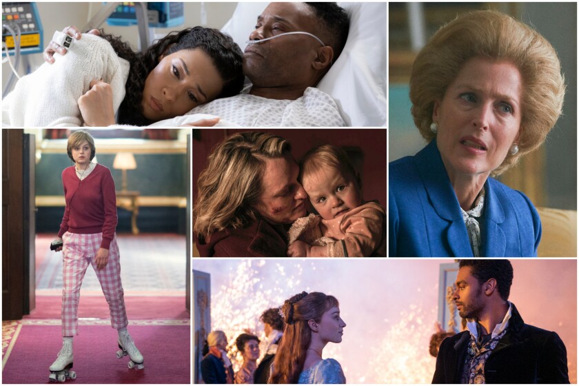 Emmy-nominated episodes of "Pose," The Crown," "Bridgerton," "The Handmaid's Tale," and "The Crown."