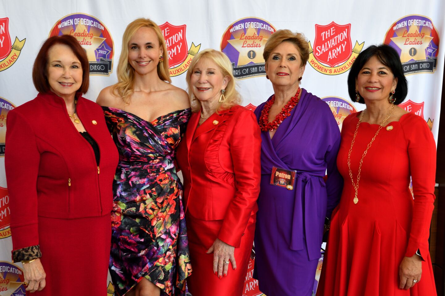 Women of Dedication luncheon co-chairwomen Clarice Perkins, Danitza Villanueva and Roxi Link attend the event with Salvation Army Women’s Auxiliary President Judy Burer and Vice President Dee Ammon.