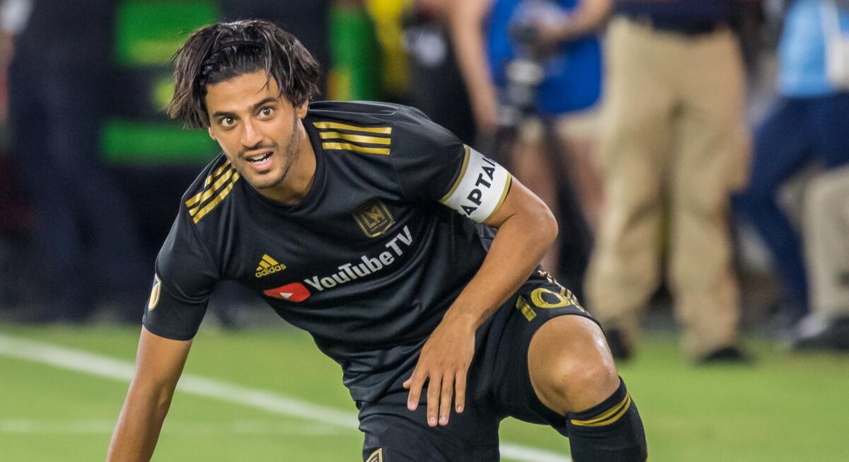 LAFC star Carlos Vela sustained a hamstring injury during Sunday's 3-3 tie with the Galaxy.
