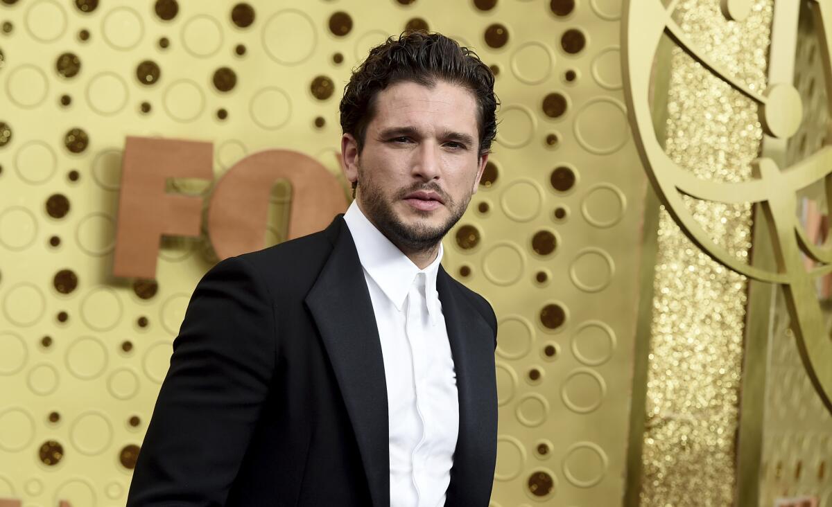FILE - Kit Harington arrives at the 71st Primetime Emmy Awards on Sept. 22, 2019, in Los Angeles. The "Game of Thrones" actor appears in the second season of "Modern Love," in which he plays a tech worker and a hopeful romantic dazzled by a woman he meets on a train. The season premieres on Wednesday, Aug. 11, 2021, on Amazon Prime. (Photo by Jordan Strauss/Invision/AP, File)