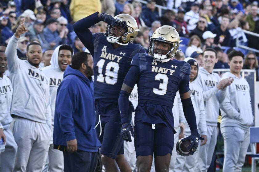 Elias Larry is a sophomore cornerback from Sierra Canyon playing for Navy against Army on Saturday.