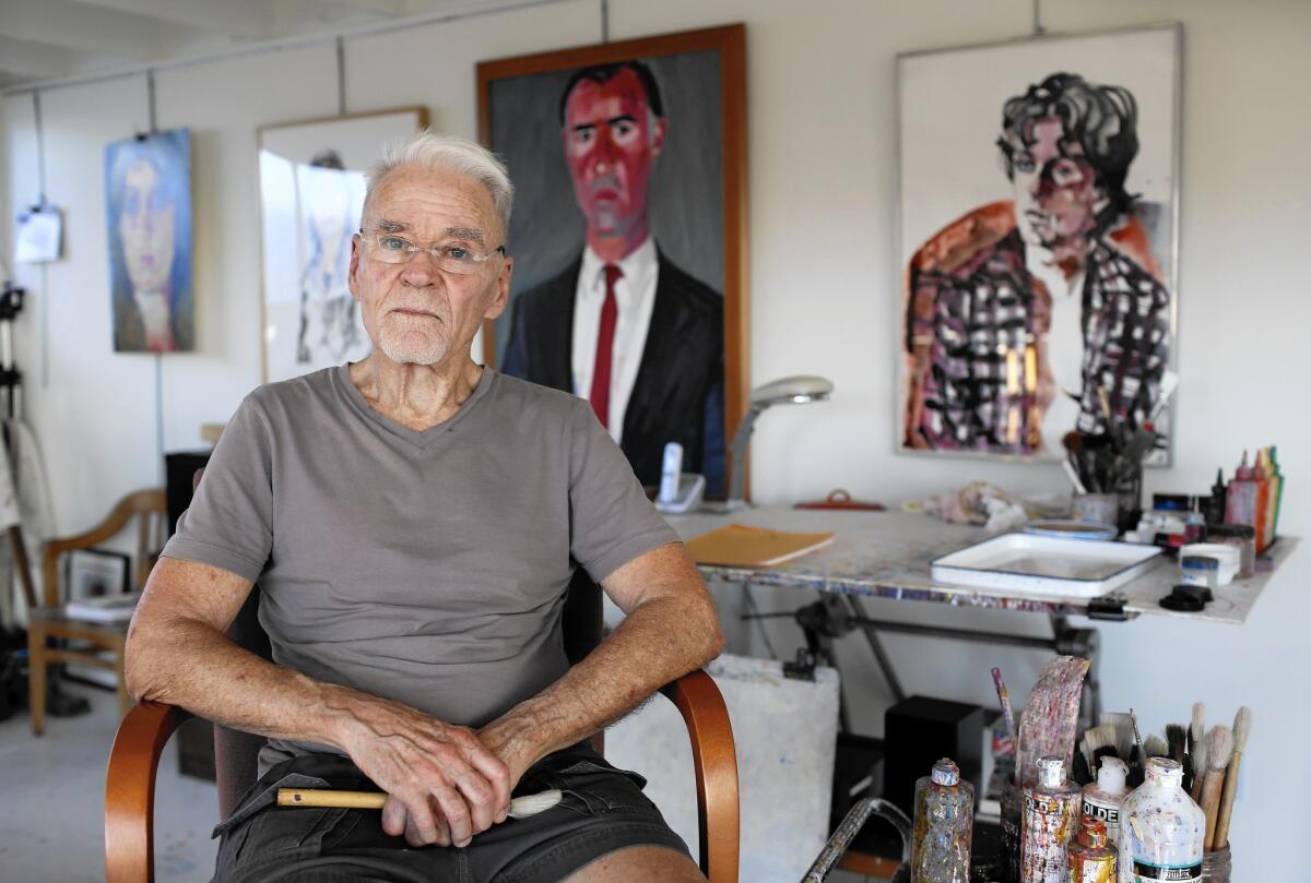 Artist Don Bachardy in his Santa Monica studio.