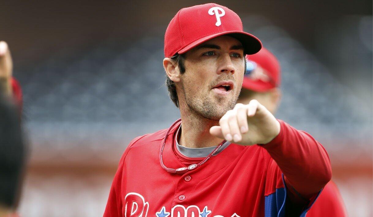 Cole Hamels and his mustache steam of the camera after another