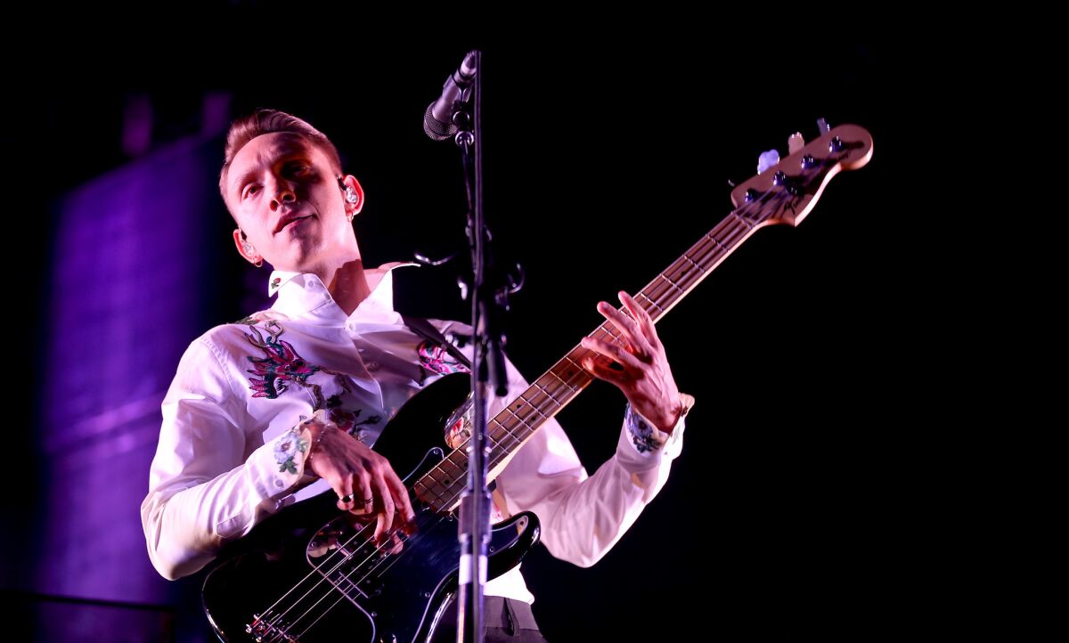 Oliver Sim of the xx performs at the Coachella Valley Music and Arts Festival in Indio last Friday.