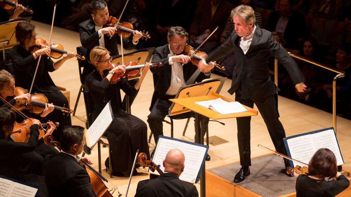 Esa-Pekka Salonen conducts an all-Sibelius program with the Los Angeles Philharmonic on Thursday night at Walt Disney Concert Hall.