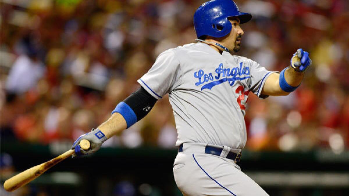 World Series: Dodgers' Adrian Gonzalez on vacation instead of with