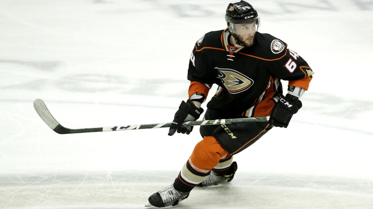 Ducks right wing Stefan Noesen scored his first NHL goal on Wednesday, almost five years after he signed his first pro contract.