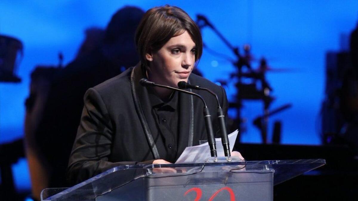 BEVERLY HILLS, CA - NOVEMBER 05: Honoree Megan Ellison speaks onstage during the Screen Actors Guild Foundation 30th Anniversary Celebration at Wallis Annenberg Center for the Performing Arts on November 5, 2015 in Beverly Hills, California. (Photo by Mark Davis/Getty Images for Screen Actors Guild Foundation) ** OUTS - ELSENT, FPG, CM - OUTS * NM, PH, VA if sourced by CT, LA or MoD **