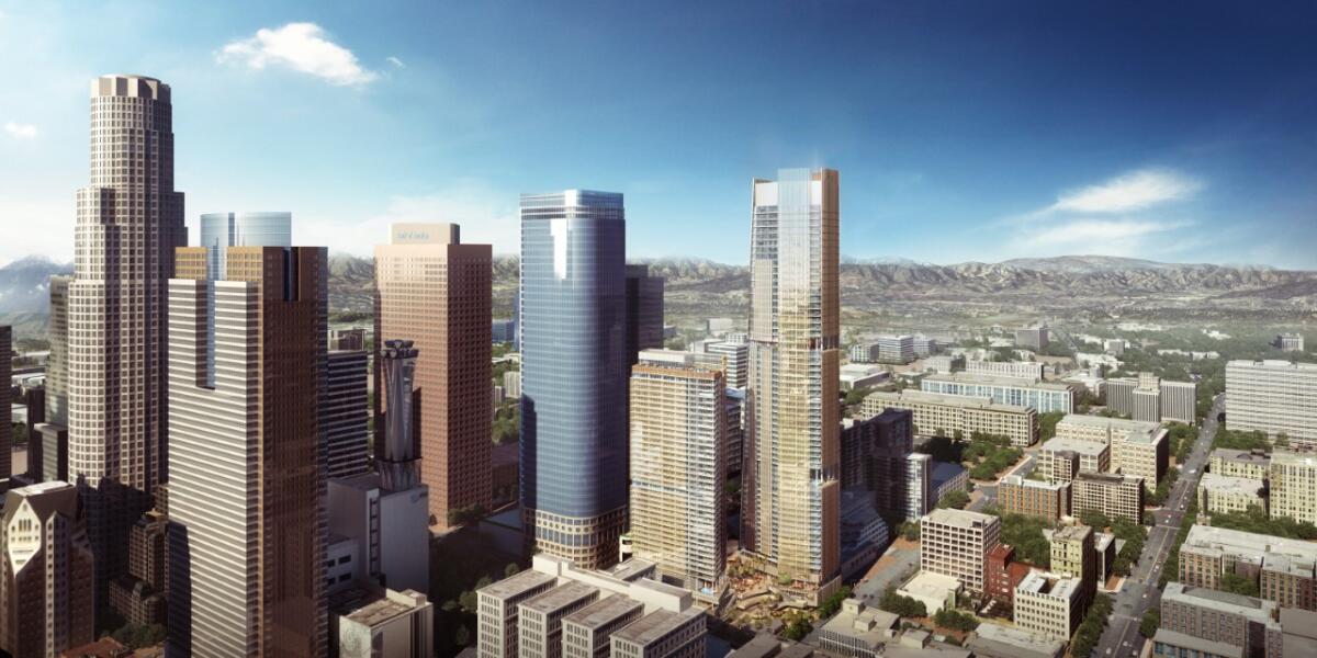 A rendering of the skyscraper proposed for downtown L.A.'s Bunker Hill neighborhood.