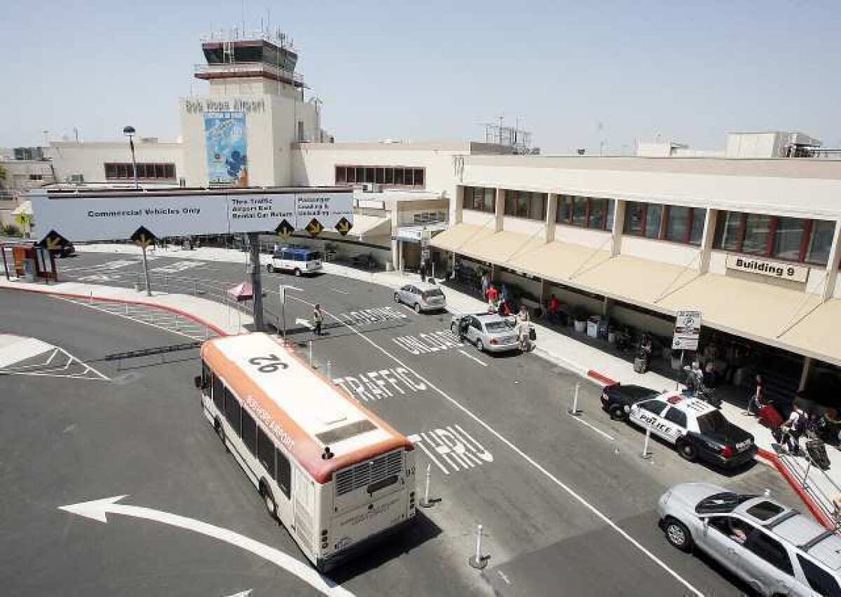 The entry circle at the Bob Hope Airport.