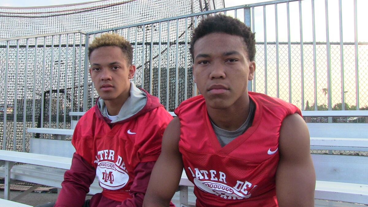Brothers Osiris (left) and Amon-Ra St. Brown were receivers at Santa Ana Mater Dei.