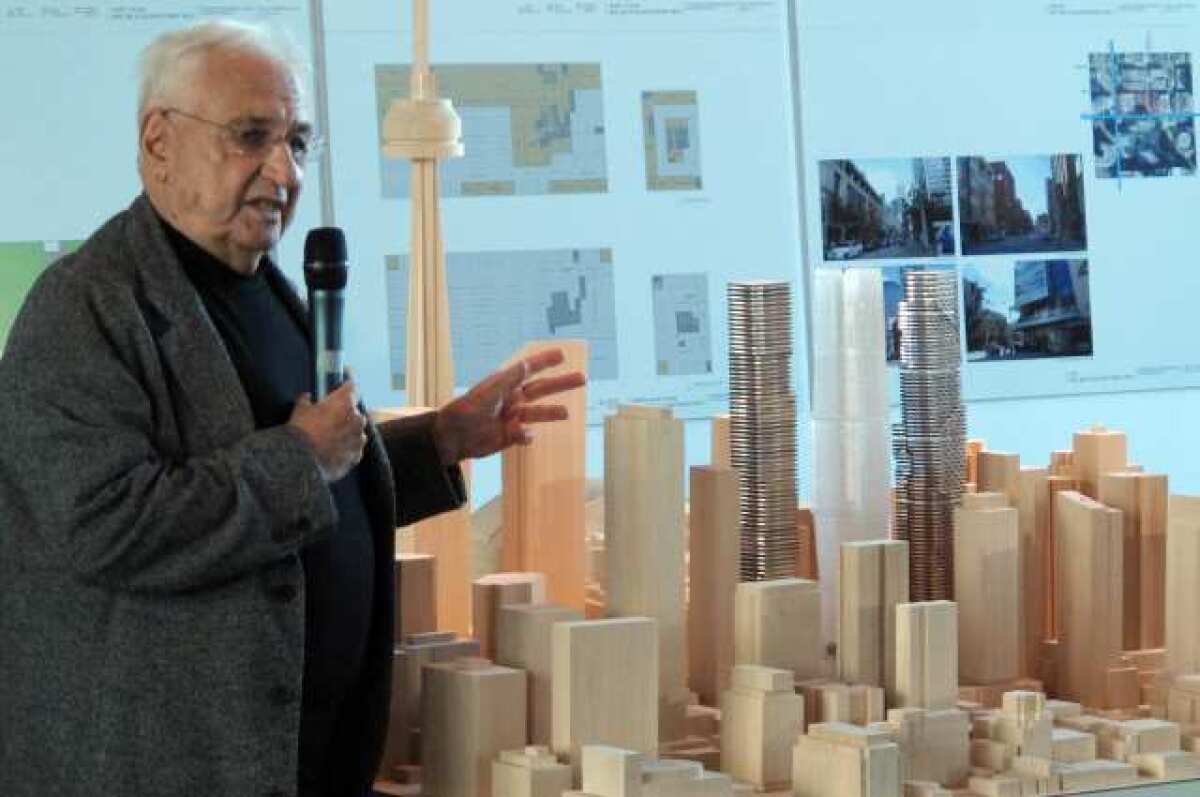 Architect Frank Gehry discusses his plans for Toronto's arts and entertainment district.